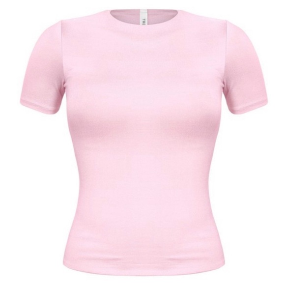 Buttery soft double layered short sleeve fitted top - Picture 6 of 7